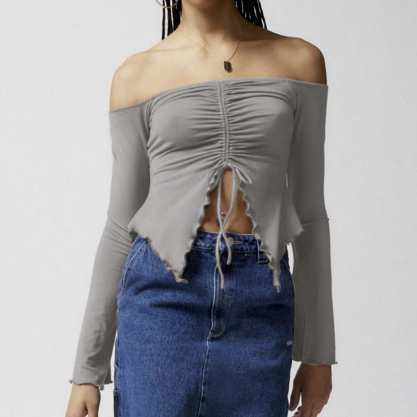 Off-the-Shoulder Long Sleeve Top