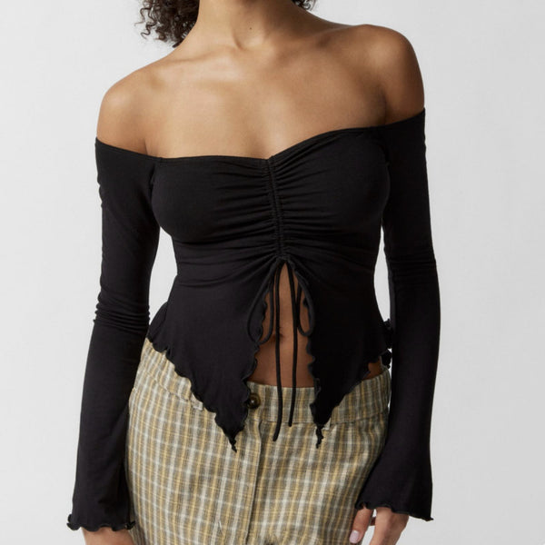 Off-the-Shoulder Long Sleeve Top