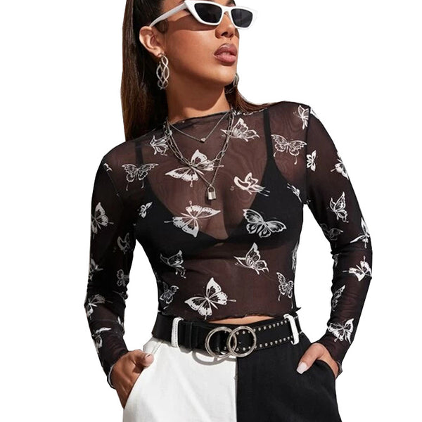 Mesh Butterfly Long Sleeve